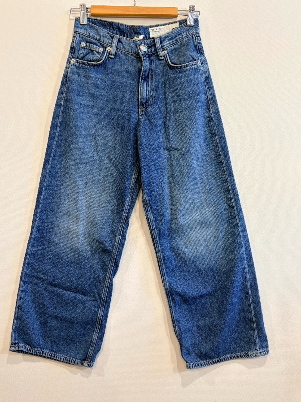 Rag & Bone Andi High Rise Wide Leg Jeans Millerton Blue Size 25
